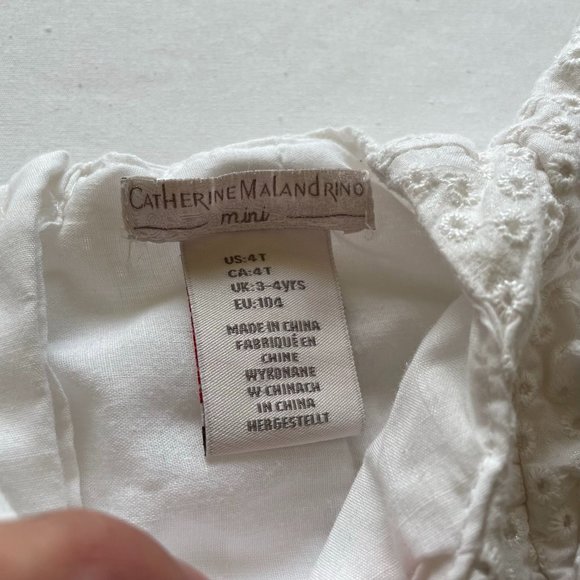 Catherine Maladrino White Eyelet Top size 4T - Picture 4 of 6